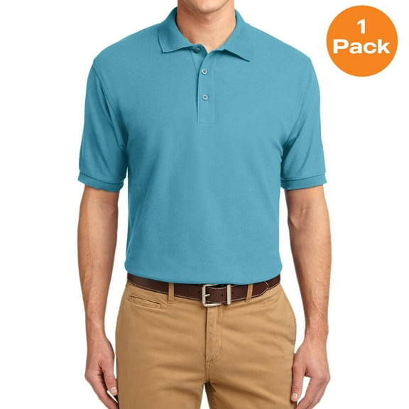 Port Authority K500 Silk Touch Polo, Maui Blue, 4XL, Mens Polo Shirts