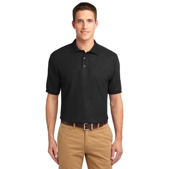 Port Authority K500 Silk Touch Polo Shirt - Black - 3X-Large