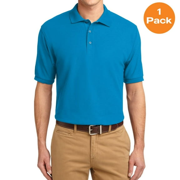 Port Authority K500 Silk Touch Polo, Turquoise, 5XL, Mens Polo Shirts