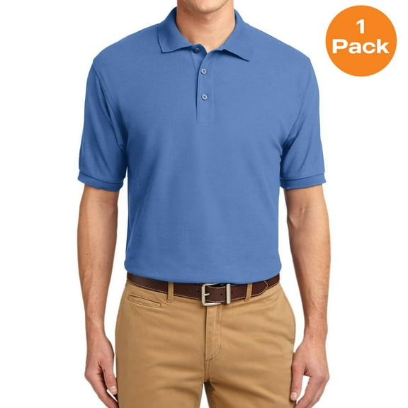 Port Authority K500 Silk Touch Polo, Ultramarine Blue, 4XL, Mens Polo Shirts