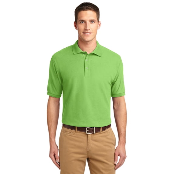 Port Authority K500ES Mens Extended Size Silk Touch Polo T-Shirt, Lime - 7XL