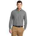 thumbnail image 1 of Port Authority K500LS Men's Long Sleeve Polo Shirt - Cool Grey - 3X-Large, 1 of 2