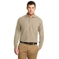 thumbnail image 1 of Port Authority K500LS Mens Long Sleeve Silk Touch Polo T-Shirt, Stone - 6XL, 1 of 6