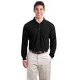 thumbnail image 1 of Port Authority K500LSP Mens Long Sleeve Silk Touch Polo with Pocket, Black - Extra Small, 1 of 2