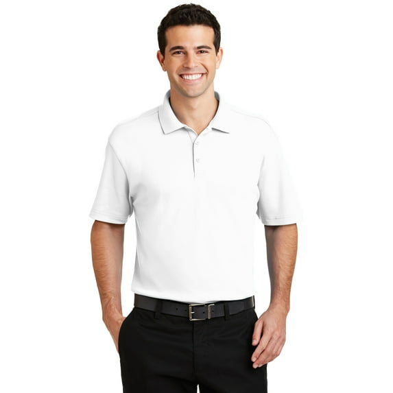 Port Authority K5200 Mens Silk Touch Interlock Performance Polo T-Shirt, White - Extra Large