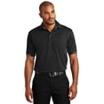 thumbnail image 1 of Port Authority K524 Mens Dry Zone Colorblock Ottoman Polo T-Shirt, Black & Iron Grey - 6XL, 1 of 6