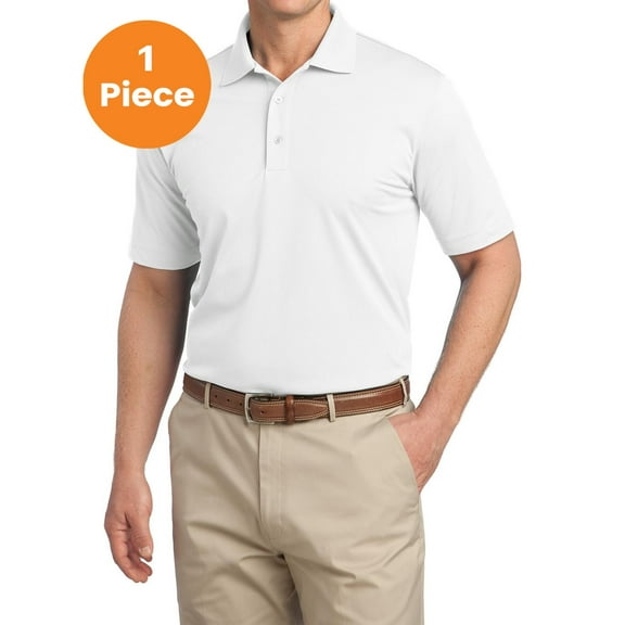 Port Authority K527 Tech Pique Polo, White, XS, Mens Polo Shirts