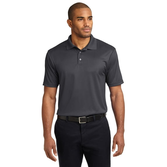 Port Authority K528 Performance Fine Jacquard Polo, Grey Smoke, 4XL, Mens Polo Shirts