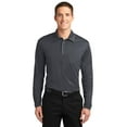 thumbnail image 1 of Port Authority K540LS Mens Silk Touch Performance Long Sleeve Polo T-Shirt, Steel Grey - 2XL, 1 of 2