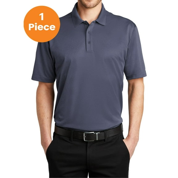 Port Authority K542 Heathered Silk Touch Performance Polo , Navy Heather, 4XL, Mens Polo Shirts