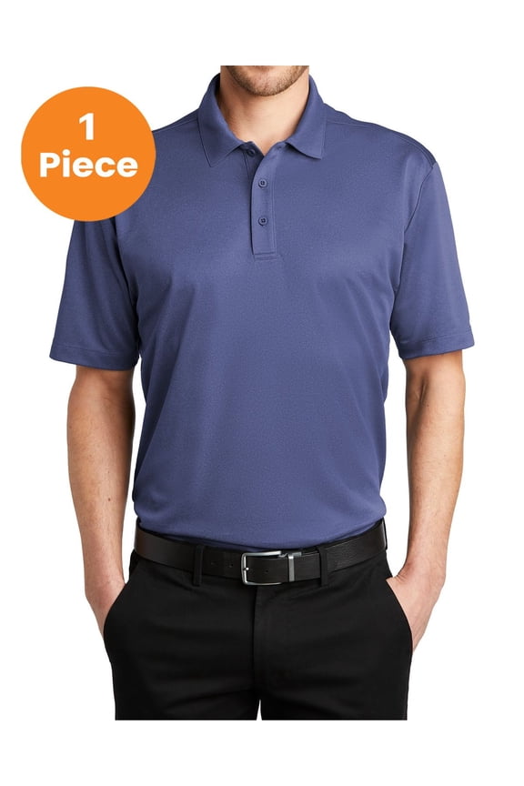 K542 Heathered Silk Touch Performance Polo , Royal Heather, 4XL, Mens Polo Shirts