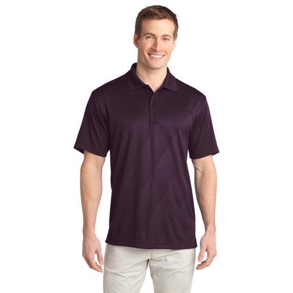 Port Authority K548 Men's Tech Embossed Polo Shirt - Bermuda Purple - XL