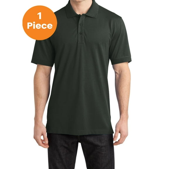Port Authority K555 Stretch Pique Polo, Grey Smoke, 3XL, Big and Tall Polo Shirts