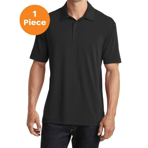 Port Authority K568 Cotton Touch Performance Polo, Black, XS, Mens Polo Shirts