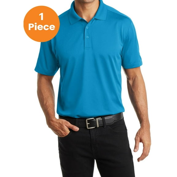 Port Authority K569 Diamond Jacquard Polo, Blue Wake, 3XL, Mens Polo Shirts