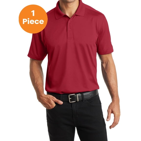 Port Authority K569 Diamond Jacquard Polo, Rich Red, 4XL, Mens Polo Shirts