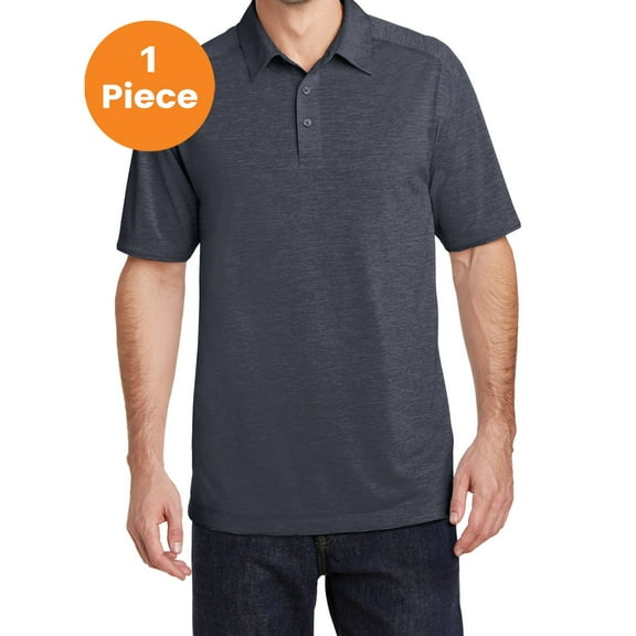 Port Authority K574 Digi Heather Performance Polo , Dark Grey, S, Mens Polo Shirts