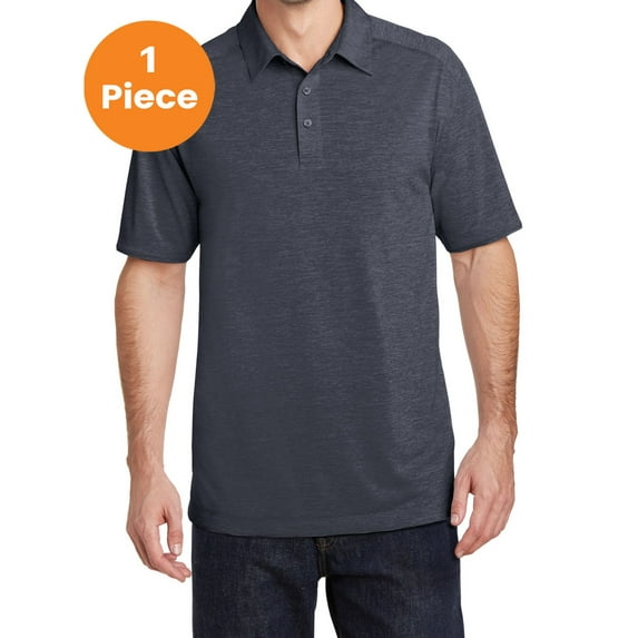 Port Authority K574 Digi Heather Performance Polo , Dark Grey, S, Mens Polo Shirts