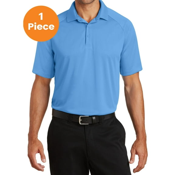 Port Authority K575 Crossover Raglan Polo , Azure Blue, 4XL, Mens Polo Shirts