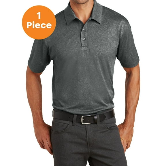 Port Authority K576 Trace Heather Polo , Charcoal Heather, XL, Mens Polo Shirts