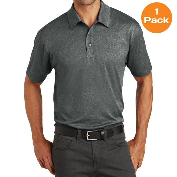 Port Authority K576 Trace Heather Polo , Charcoal Heather, XS, Mens Polo Shirts