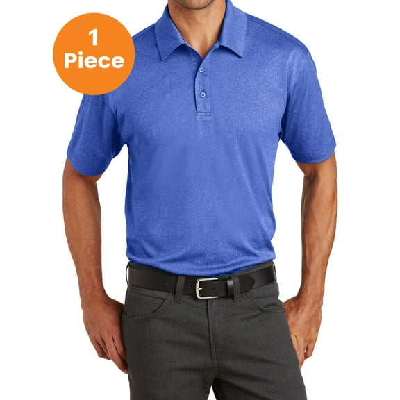 Port Authority K576 Trace Heather Polo , True Royal Heather, S, Mens Polo Shirts