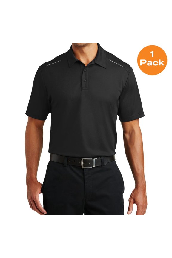 K580 Pinpoint Mesh Polo , Black, S, Mens Polo Shirts