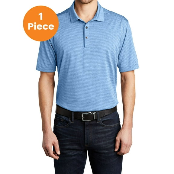 Port Authority K585 Shadow Stripe Polo, Carolina Blue, M, Mens Polo Shirts