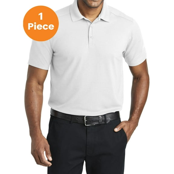 Port Authority K600 EZPerformance Pique Polo, White, 3XL, Mens Polo Shirts