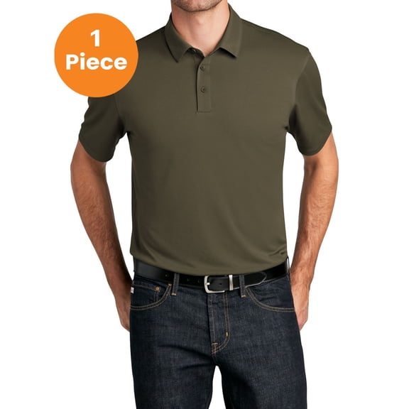 Port Authority K750 UV Choice Pique Polo, Deep Olive, 4XL, Mens Polo Shirts