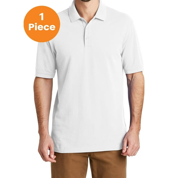 Port Authority K8000 EZCotton Polo, White, 3XL, Men's Polos
