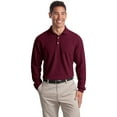 thumbnail image 1 of Port Authority K800LS Men's Long Sleeve Polo Shirt - Maroon - 3X-Large, 1 of 2