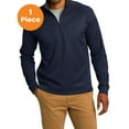 thumbnail image 1 of Port Authority K805 Heavyweight Vertical Texture 1/4-Zip Pullover, True Navy/ Iron Grey, XS, Mens Cardigans and Zip-up Sweaters, 1 of 1