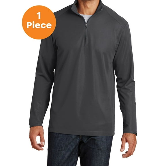 Port Authority K806 Pinpoint Mesh 1/2-Zip Pullover, Battleship Grey, XL, Mens Pullover Hoodies and Sweatshirts