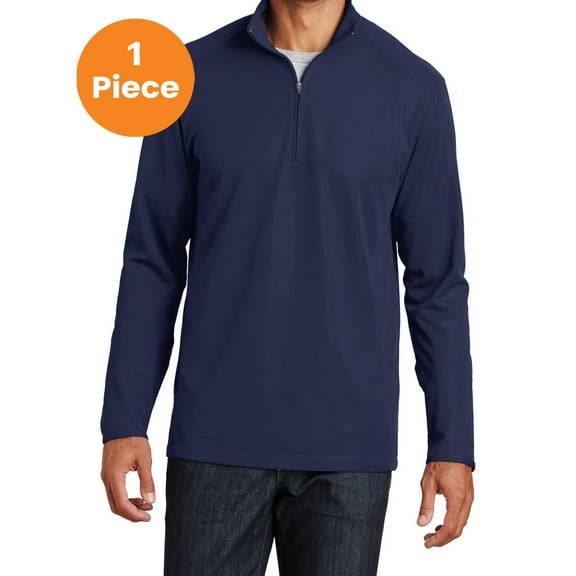 Port Authority K806 Pinpoint Mesh 1/2-Zip Pullover, True Navy, M, Mens Pullover Hoodies and Sweatshirts