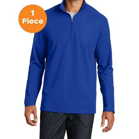Port Authority K806 Pinpoint Mesh 1/2-Zip Pullover, True Royal, S, Mens Sweatshirts