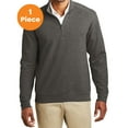 thumbnail image 1 of Port Authority K807 Interlock 1/4-Zip, Charcoal Heather/ Medium Heather Grey, XS, Mens Cardigans and Zip-up Sweaters, 1 of 1
