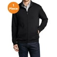 thumbnail image 1 of Port Authority K809 Interlock Full-Zip Jacket, Deep Black/ Charcoal Heather, XS, Men's Athletic Sweatshirts, 1 of 1