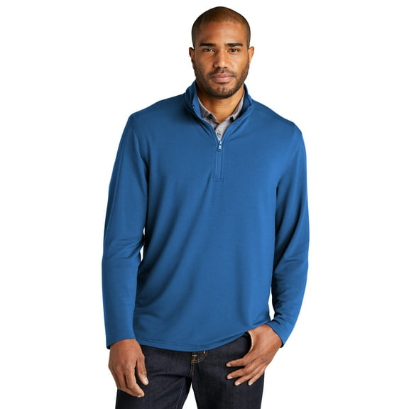 Port Authority K825 Microterry 1/4-Zip Pullover, Aegean Blue, 4XL