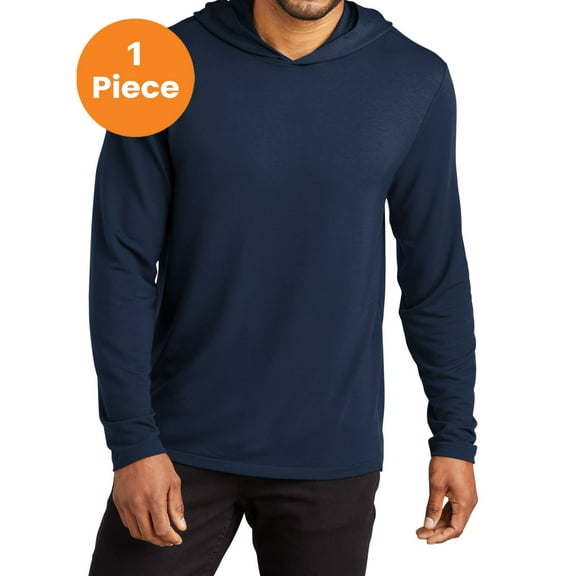 Port Authority K826 Microterry Pullover Hoodie, River Blue Navy, XS, Mens Hoodies and Sweatshirts