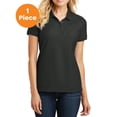 thumbnail image 1 of Port Authority L100 Ladies Core Classic Pique Polo, Deep Black, 5XL, Womens Blouses, 1 of 1