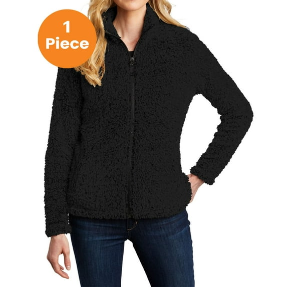 Port Authority L131 Ladies Cozy Fleece Jacket, Black, 4XL, Womens Activewear
