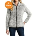thumbnail image 1 of Port Authority L131 Ladies Cozy Fleece Jacket, Grey Heather, M, Womens Activewear, 1 of 1