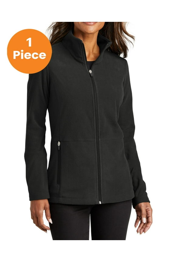 L151 Ladies Accord Microfleece Jacket, Black, XL, Womens Fleece Jackets