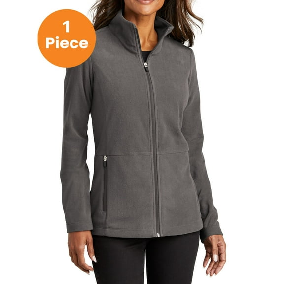 Port Authority L151 Ladies Accord Microfleece Jacket, Pewter, S, Womens Fleece Jackets