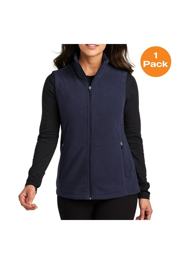 L152 Ladies Accord Microfleece Vest , Navy, M, Womens Fleece Jackets