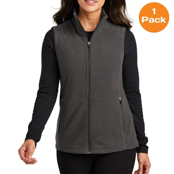 Port Authority L152 Ladies Accord Microfleece Vest , Pewter, XXL, Womens Fleece Jackets
