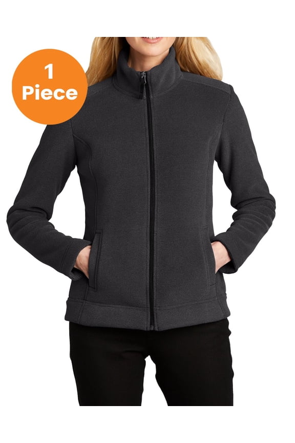 L211 Ladies Ultra Warm Brushed Fleece Jacket , Graphite/ Deep Black, L, Womens Fleece Jackets