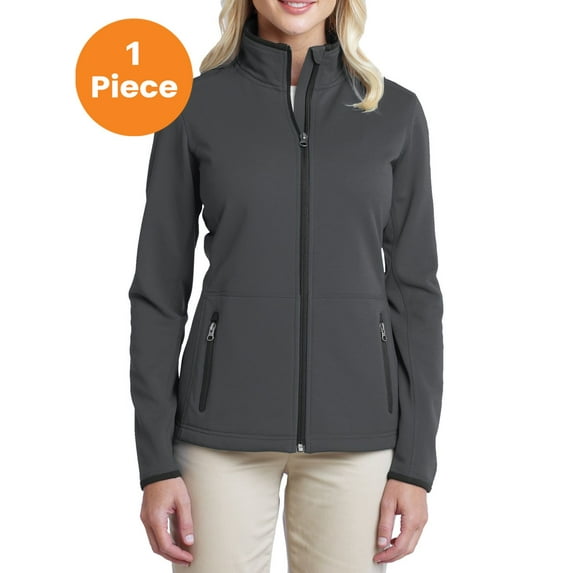 Port Authority L222 Ladies Pique Fleece Jacket , Graphite, XL, Womens Fleece Jackets