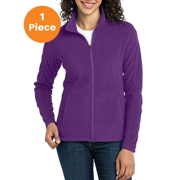 Port Authority L223 Ladies Microfleece Jacket, Amethyst Purple, S, Womens Fleece Jackets